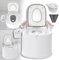 PLABNK 7L Mobile Toilet- with Armrests+ Tissue Box, Portable Toilet, Bearing Weight: 200kg, Clean And Easy, with Sponge Cushions, for Elderly/Pregnant Women, for Bedroom, Camping,hollow barrel,Pink