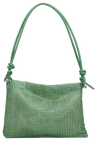 ZYEKIU Damen Glitzer Tasche, Verstellbarer Schultergurt Elegante Tasche Damen, Abendtasche Damen Hohe Kapazität Mit Reißverschluss, für Hochzeit Party Bankett Feiertage (Grün)