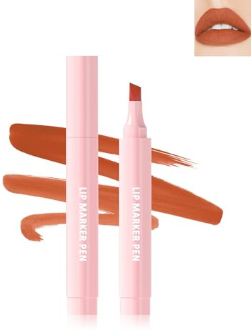 Wasserfest Marker Lipliner Matt, Orange Hydrate Tattoo Lip Tint Stain Marker Pen, Langlebig Liquid Lippenstift, Hochpigmentierter Lippenkonturendtift, No-Transfer Lipgloss, Makeup für Women's-02