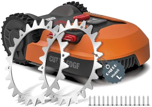 OMECO 2 Stück Mähroboter Spikes für Worx Landroid L & Vision, 225 mm Rasenmäher Roboter Spikes, Gesenkte Schraubenlöcher Entgratet, 14x Selbstschneidende Schrauben