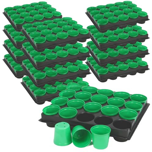 com-four® 240x Anzuchttöpfe mit Pflanzschalen - Pflanzkasten - Saatschale zum Anzüchten von Pflanzen - Anzucht-Set für 240 Pflanzen - Pflanzschalen mit Tablett (Pflanztöpfeset 3)