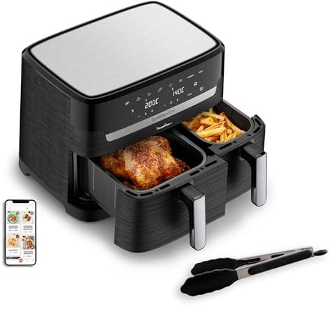 Moulinex Easy fry Essential inox, 8,3L, Jusqu'à 8 personnes, 7 Programmes intuitifs, Air Fryer, Repas complet, synchronisation, Économie d'énergie, Application dédiée, EZ9018F1