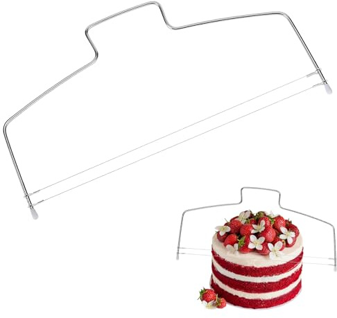 Generisch Tortenbodenschneider aus Edelstahl, Höhenverstellbarer Tortenteiler mit Draht (31,8 cm), Kuchenschneider für Schichten, Tortensäge tortenretter edelstahl für Zuhause & Konditorei