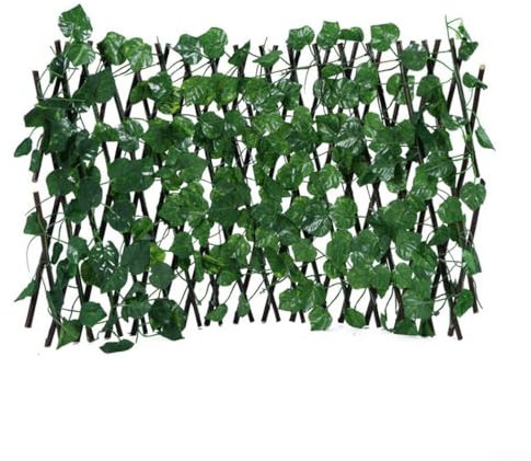 Valla de enrejado expandible con hojas de hiedra artificial, valla de jardín extensible de follaje sintético, panel decorativo para exteriores, interiores, hogar, oficina, hotel, decoración de pared