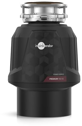 InSinkErator Premium 550 EC Küchenabfallzerkleinerer für Spüle mit Air-Switch-Taste, Küchenspülenzubehör, 20,9 x 20,9 x 31,2 cm, Schwarz