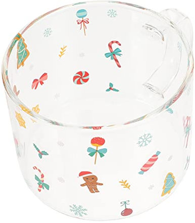 Warmhm 1 Pièce Tasse de Noël Verre Transparent Tasse à Thé ou Lait pour Déjeuner pour Célébrations Hivernales Design et Charmant à Offrir Utiliser Lors de Vos Événements