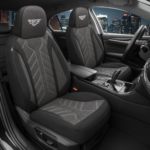 Sitzbezüge passend für Audi A4 | Farbe: Schwarz-Anthrazit | Model: Prime Pilot | Autositzbezüge | Sitzschoner | Schonbezüge | HERM204