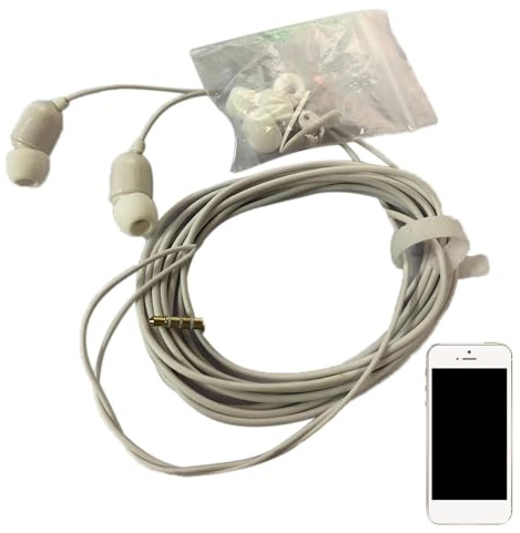Extra Long 3 m Wired Earbuds with Microphone - In-Ear Noise Isolating Headphones for Deep Bass, Clear Calls & Gamings, Compatible with PC, Laptop, Phone & Audio Devices