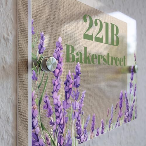 Finest Folia Personalisierbares Adressschild 20x15cm mit Straßennamen Hausnummer aus Acrylglas Hausnummernschild für Haus Haustüre Briefkasten individuell bedruckt mit Wunschtext Motiv RV008