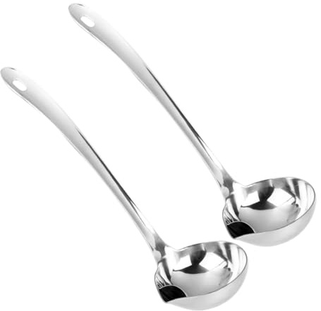 LALADEFIEE Ölabscheider Schöpfkelle Fettabscheider 2 Stück Edelstahl mit Ausgießer und Ergonomischem Griff Suppenkelle zum Kochen und Servieren im Restaurant