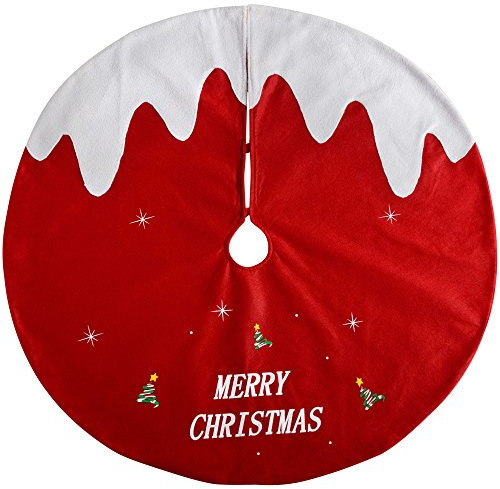 WeRChristmas – Decorazione Gonna Albero Di Natale Pudding, Tessuto, Multicolore, 102 cm, grande