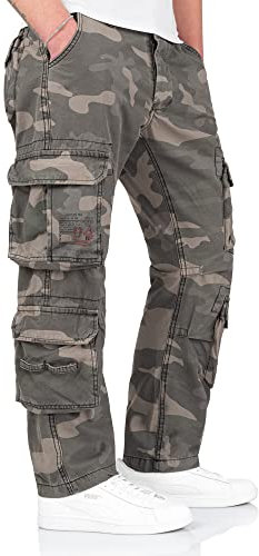 Surplus Raw Vintage Airborne Slimmy Herren Cargo Vintage Hose, Blackcamo, M