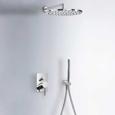 Tres grifería 6298001-douche Armatur mit Kit Max mit Verschluss und Tracking-flusso. Unterputz Körper fester de Douche einschließlich ein ~ 300 mm) (1,34.137,30 Materialien card-guard Messing Steckdose-Unterstützung (299,639,05) Waschtisch Antikalk Dusche (034,116,01) (ARB216 Flexo Satin