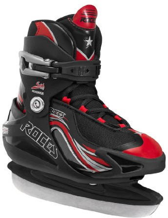 Roces Kinder Swish 1.0 Boy Schlittschuh-verstellbar, Black/Red/Silver, 30-35