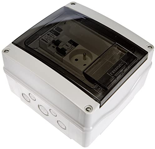 Coffret électrique - Tableau électrique - Coffret tableau - Module électrique - Coffret modulaire électrique Tableau pour abri de Jardin-1 Inter-Diff disjoncteur 16A + 1 Prise 2P+T