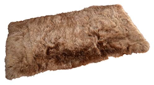 Naturasan Designer Schaffellteppich Lammfell-Teppich, Decke, Flokati, Shaggy, Lounge Hochflor Fellteppich, Camel, 140x70 cm