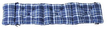 Ambientehome Deckchair Auflage für Liege, kariert blau, ca 195 x 49 x 8 cm, Polsterauflage, Kissen