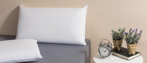 Velfont Almohada de látex y Doble Funda con Tejido Anti-Stress con Cremallera (70 cm)