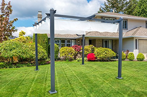 ITALFROM SRL Gazebo Pergola in Alluminio con Telo Retrattile cm. 300x300 da Esterno o da Giardino