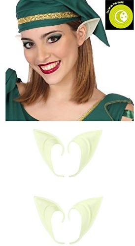 2 Paar Elfenohren nachleuchtend Spitzohren Latex Ohren für Erwachsene und Kinder Cosplay Halloween Karneval Fasching