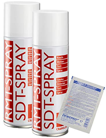 RMT Spray - VPE: 2 x 200ml Spraydose - Rauchmelder-Test-Spray - ITW Cramolin - 1391411 - Testspray für Rauchmelder zur Testauslösung inkl. 1 St. DEWEPRO® SingleScrubs