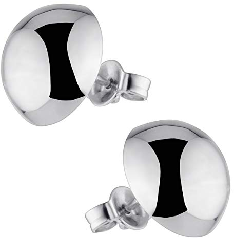 MATERIA Damen Mädchen Ohrstecker Kugel rund - 925 Silber Ohrringe klein 4 6 8 10 12mm mit Geschenk-Box SO-88-MA_Ø 12mm