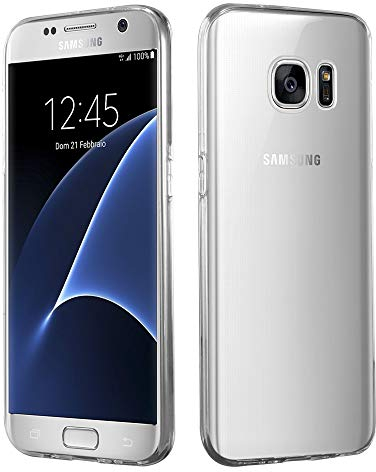 HSP Transparente Hülle kompatibel mit Samsung Galaxy S7 | Premium TPU Silikon Case | Kratzfest Stoßfest Klar | Microdot Handyhülle | Passgenaue, weiche, durchsichtige Schutzhülle