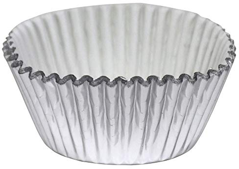 PME BC812 Silver Standard Baking Cups, PK/30 Metallic-Backformen für Cupcakes-Silber, Packung mit 30 Stück, Paper
