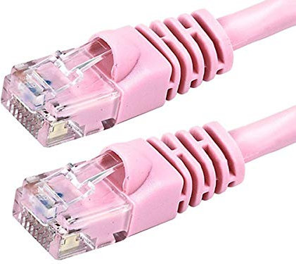 Monoprice 135535 Cat6 Ethernet Patch Cable - 7 Feet - Pink, Snagless RJ45, Stranded, 550MHz, Utp, Pure Bare Copper Wire, 24AWG