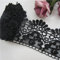 Yulakes 3 Yard 9cm Baumwolle spitzenband Vintage Häkelband Spitze Borte Häkelspitze Häkel-Borte Spitzenband für Nähen Handwerk Hochzeit Deko Scrapbooking Geschenkbox (Schwarz)