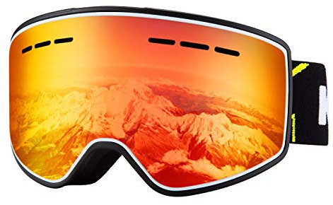 Karsaer Unisex Skibrille Damen und Herren, OTG 100% UV-Schutz Anti-Fog Snowboardbrille Ski Goggles für Brillenträger Helmkompatible Schneebrille,Snowboard Brille für Jungen und Mädchen K7013