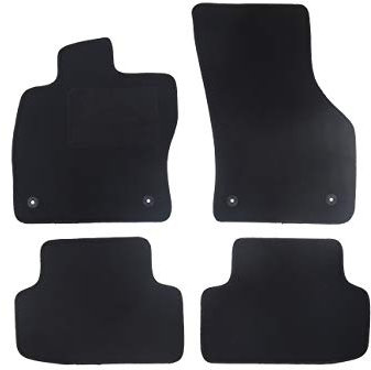 Fußmatten passend für VW Lupo Typ 60, 6X1 (Baujahr 1998-2005), Deluxe schwarz | 4-TLG | Umrandung schwarz | BF 4X Klickverschluss