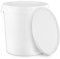 BenBow Seau avec Couvercle 5X 30 litres Blanc - Compatible Alimentaire Stable hermétique étanche inodore - récipient de Stockage en Plastique avec poignée en métal - Vide - récipient de Stockage