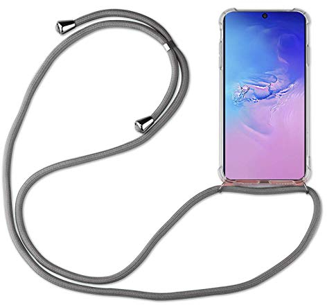 betterfon Hülle Kompatibel mit Samsung Galaxy S10 Lite | Handykette Smartphone Halskette Hülle mit Band | Handyhülle mit Kordel zum Umhängen Kompatibel für Galaxy S10 Lite | Grau