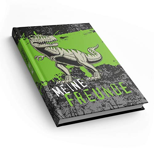 itenga Freundebuch T-Rex Notizbuch Freundschaftsbuch Lesezeichen Meine Freunde DIN A5
