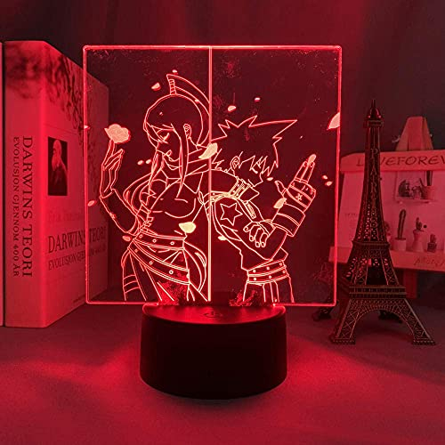 KJsdaADSA 3D Lampada Anime Illusion Lampada Anime 3D Soul Eater per Arredamento Camera da Letto Night Light 16 Colori