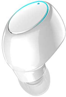 TOLUON Single Ear in-Ear Headphones,1Pc X6 Mini Portable Wireless Headphone Handsfree Voice Prompt ABS Stereo Bluetooth 5.0 Earbud for Sports White