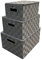 Arpan Set of 3 Grey Nylon Hand Woven Storage Baskets Boxes