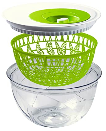 Snips | Centrifuga Madame Butterfly - Salad Spinner | 4 Lt | 27 x 27 x 15 cm| Green | Made in Italy