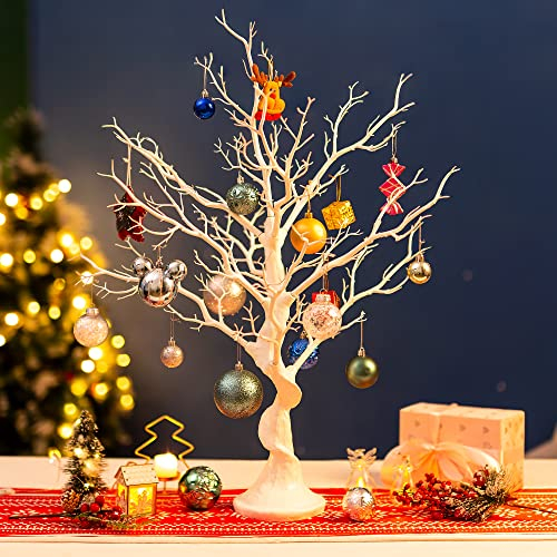 Sziqiqi 80cm Weiß Oster Deko Baum Osterbaum Äste und Zweige Deko Groß Künstliche Bäume Wunschbaum Hochzeit Dekobaum Dekozweige Ostern für Weihnachten Geburtstag Halloween Party Tischdekoration