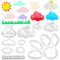 14 Stück Wolkenform Form Set, 11 Stück Wolke Ausstechformen und 3 Stück 3D Wolke Silikonformen Fondant Wolke Ausstecher Kuchenform Fondant Ausstecher (Wolke)