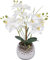 39cm orchideen künstlich, kunstpflanzen wie echt, Plastik Orchidee, Kunstpflanze Phalaenopsis Weiß Blumen Deko, Kunstorchidee Phalaenopsis mit Übertopf Hochzeit Deko
