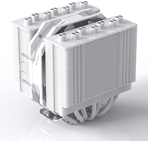 ID-COOLING SE-207-XT Slim Snow 135mm Height White CPU Cooler with 7 Heat Pipes and Dual-Tower Design, 120mm PWM Fan, TDP 220W, Compatible with Intel 1700/1200/115X and AMD AM5/AM4