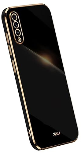 Topme Silikonhülle für Samsung Galaxy A50 / A50S / A30S (6.4 Inches), [handyhülle im Goldrand-Stil] - Schwarz