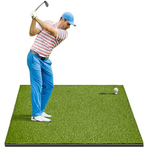 LaiEr Golf Training Matte,150x150cm Verdickung Golf Schlagmatte,Home Golf Rasen Übungsmatten für Indoor und Outdoor,Golf Chipping Spiel Trainingshilfen Hinterhof Fahren Chipping Training