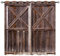 YUANZU Scheunentür Vorhänge Rustikales Dorf Bauernhaus Farm Ösen Gardinen mit Blickdichte Vorhang Kälteschutz Blackout Curtain Wohnzimmer Schlafzimmer Verdunkelung Fenster, 2 Stück, H 114 x B 132 cm