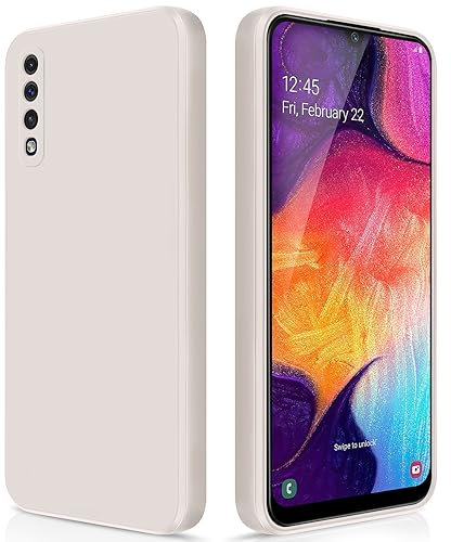GiiYoon Coque pour Samsung Galaxy A50 / A50S / A30S Case en Silicone, Etui de Protection Antichoc Etui Housse Silicone Ultra-Mince avec Couche Intérieure en Fibre et Protection pour Caméra, Blanc