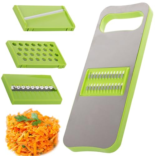 Rallador De Verduras - Mandolina De Cocina Profesional - Cortador Picador Y Pelador Manual Multiusos Para Queso, Tomate, Calabacín, Patatas, Limón. Máquina Para Cortar, Accesorio Rayador Set 4 En 1