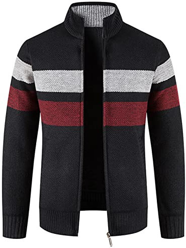 Cardigan Hommes Classique Full Zip Épais Polaire Doublé Hiver Tricoté Cardigan Manches Longues Pull Hiver Casual Extérieur Chaud Pull Top Grande Taille Ample Veste Chaud Manteau
