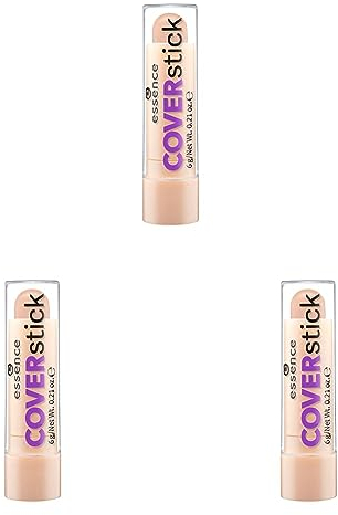 essence COVERstick, Concealer, Abdeckstift, Nr. 20 Matt Sand, nude, für Mischhaut, für unreine Haut, farbkorrigierend, mattierend, matt, vegan, ölfrei, ohne Parfüm (6g) (Packung mit 3)